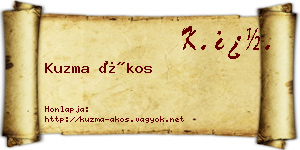 Kuzma Ákos névjegykártya