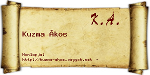Kuzma Ákos névjegykártya