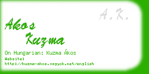 akos kuzma business card